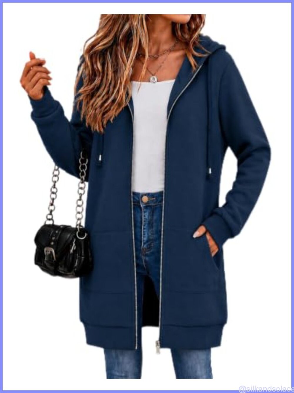 Zeagoo Women's Zip Up Fleece Hoodie Long Tunic Sweatshirt Oversized